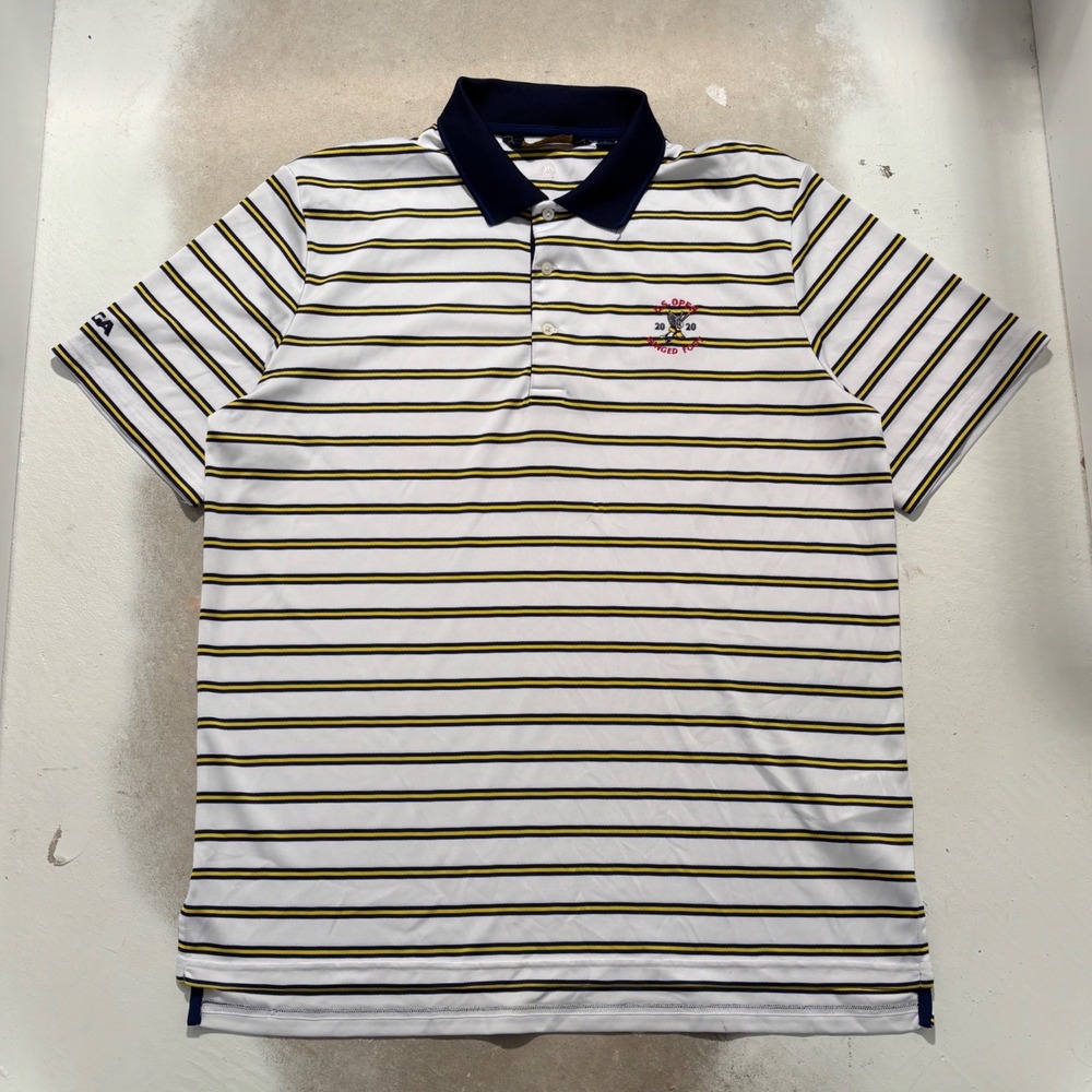 Polo Ralph Lauren 2020 US Open Winged Foot Golf Shirt Mens Large Striped White